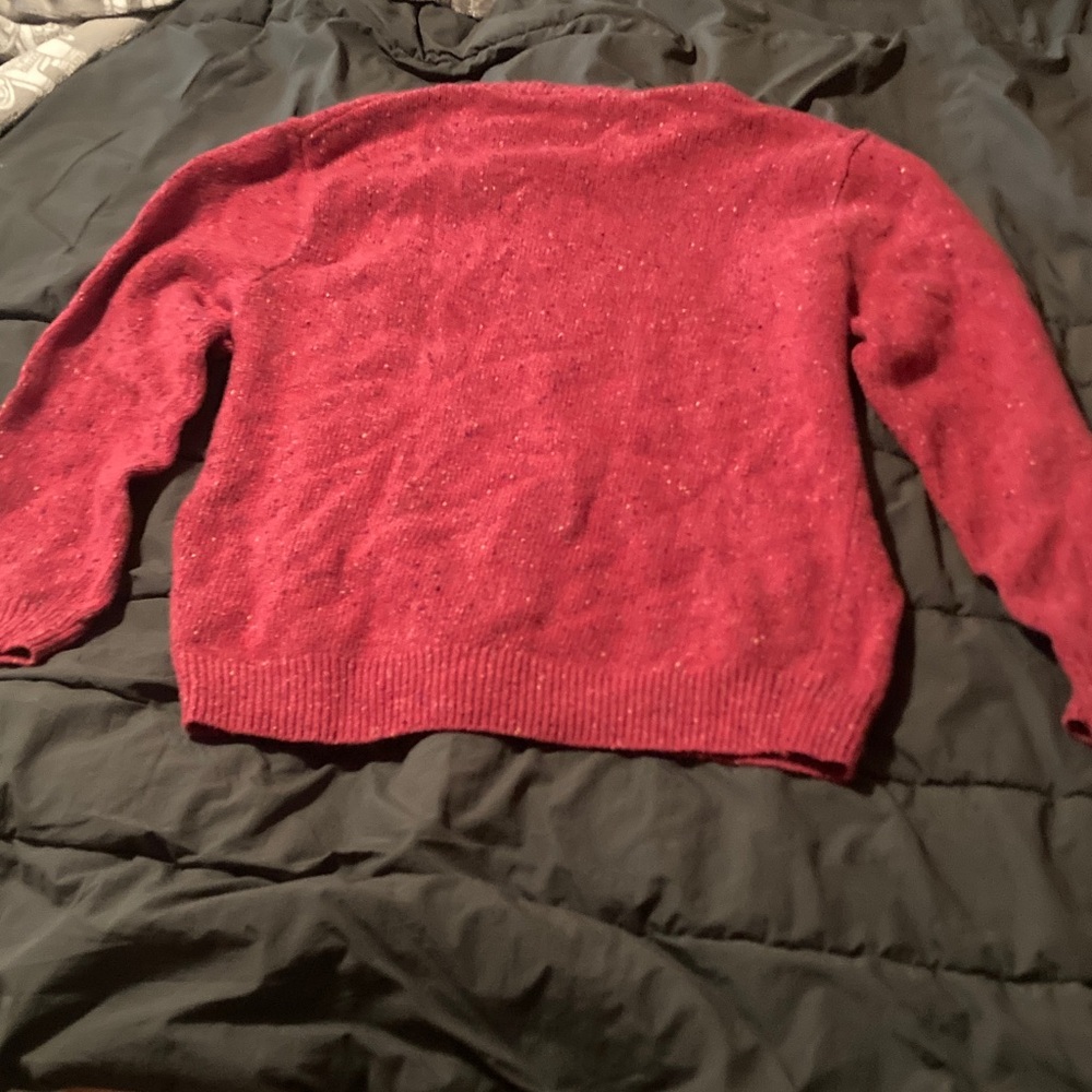 J. Crew Rich Red 100% Wool Sweater - Picture 3 of 3